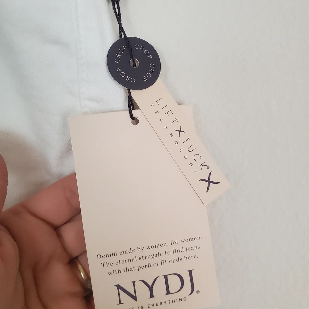 NYDJ Lift Tuck Technology Chloe Capri White Jeans Size 14 - Picture 4 of 14